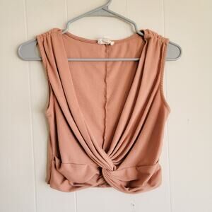 Open Edit Plunge V-neck Crop Top